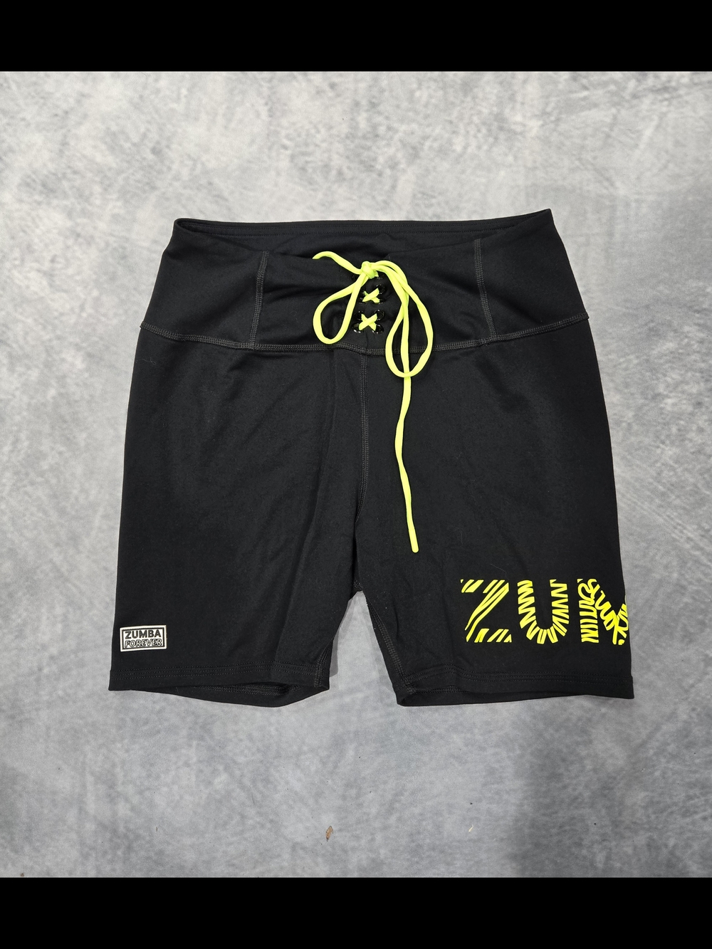 Zumba  Black Performance Shorts with Neon Yellow Accent